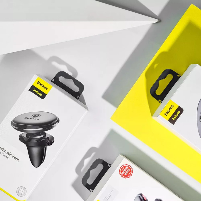 Автомобільний тримач Baseus Magnetic Air Vent Car Mount With Cable Clip