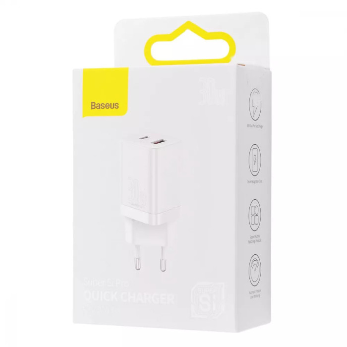 МЗП Baseus Super Si Pro Quick Charger (Type-C+USB) 30W