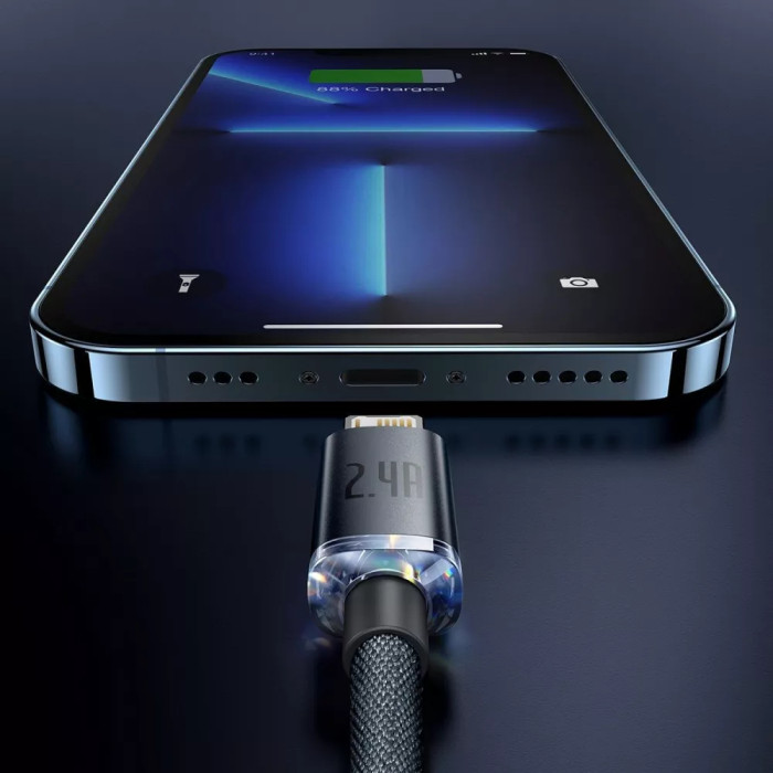 Кабель Baseus Crystal Shine Series Fast Charging Lightning 2.4A (2m)