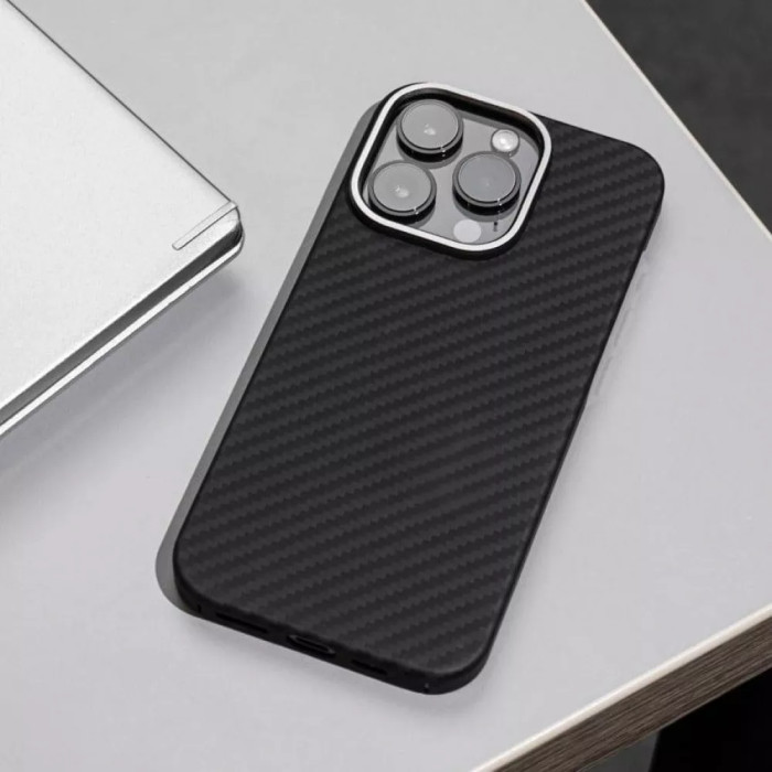 Чохол WAVE Premium Carbon Slim with Magnetic Ring iPhone 14 Plus/15 Plus