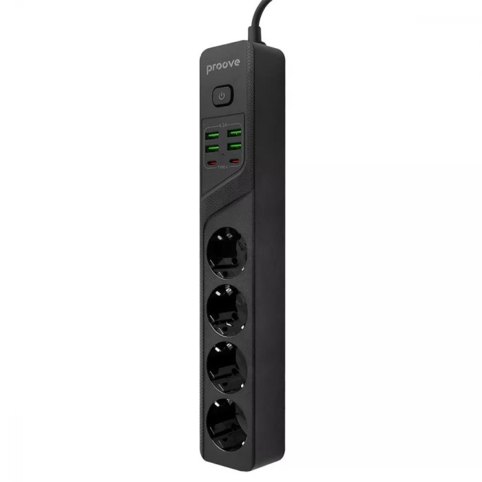 Мережевий фільтр Proove Power Strip P-04 (4 розетки + 4 USB + 2 Type-C) 2М