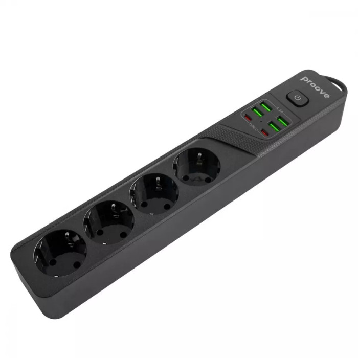 Мережевий фільтр Proove Power Strip P-04 (4 розетки + 4 USB + 2 Type-C) 2М