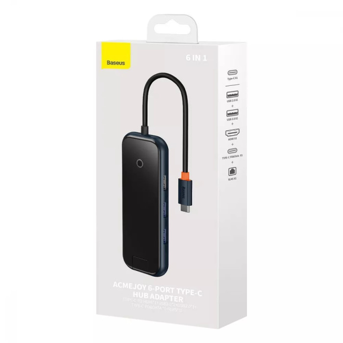 Type-C-Хаб Baseus AcmeJoy 6-Port Type-C HUB (Type-C to HDMI + 2xUSB3.0 + USB2.0 + Type-C PD&Data + R
