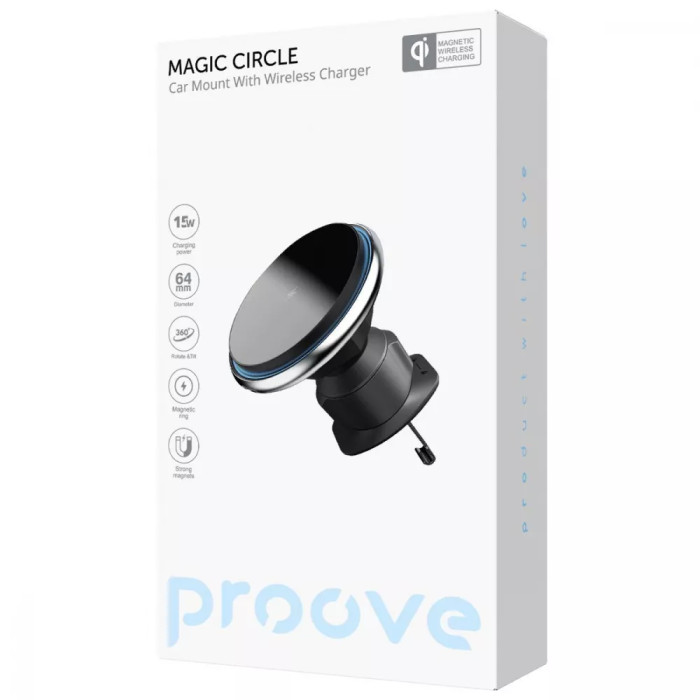 Автомобільний тримач з Бездротовим ЗП Proove Magic Circle 15W