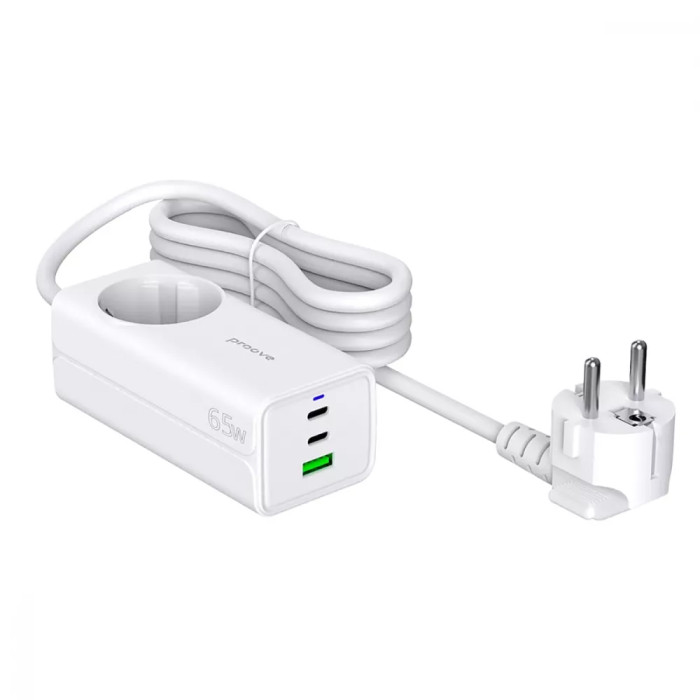Мережевий фільтр Proove Power Strip PD-02 65W (2 Type-C + 1USB)