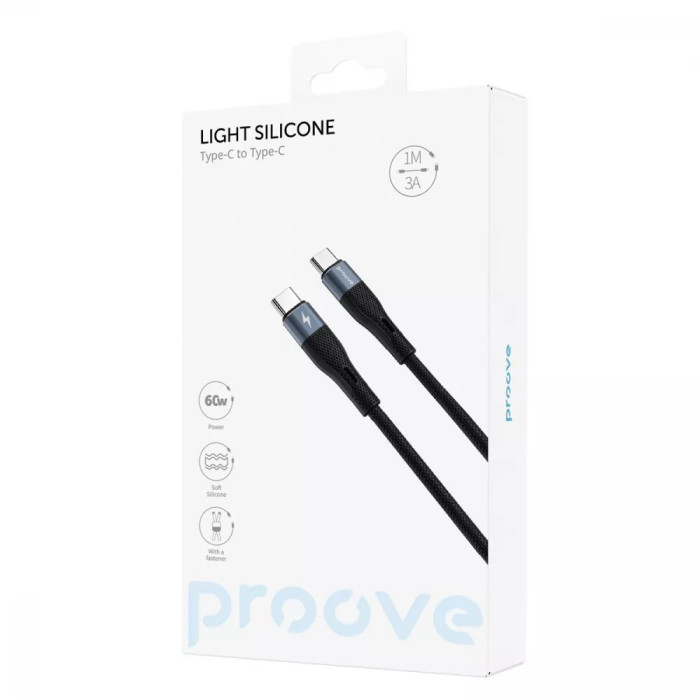 Кабель Proove Light Silicone Type-C to Type-C 60W (1m)