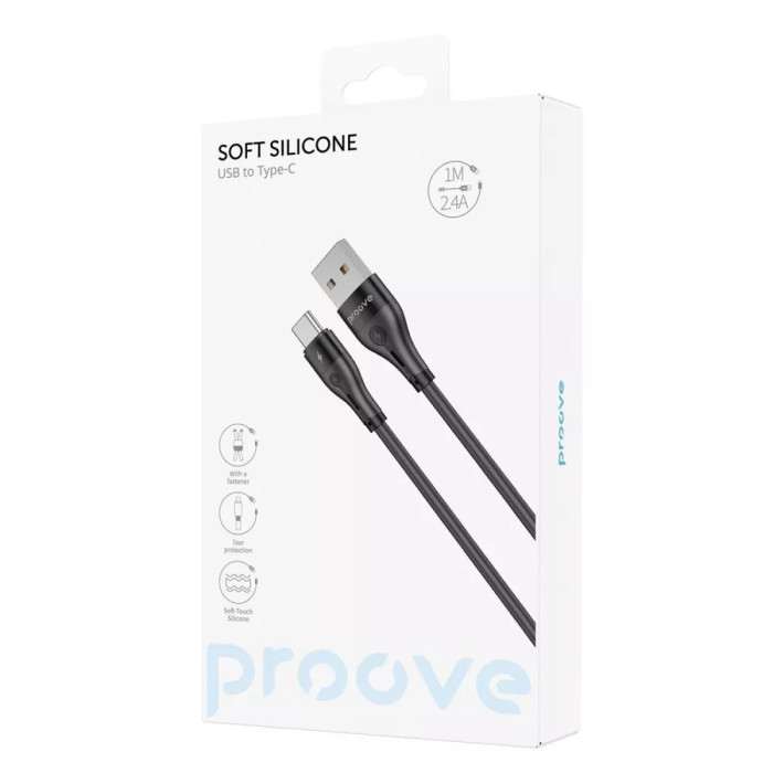 Кабель Proove Soft Silicone USB to Type-C 2.4A (1m)