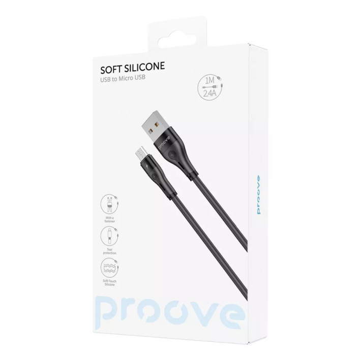 Кабель Proove Soft Silicone USB to Micro USB 2.4A (1m)