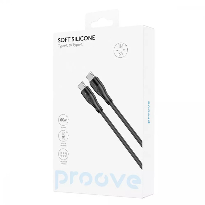 Кабель Proove Soft Silicone Type-C to Type-C 60W (1m)
