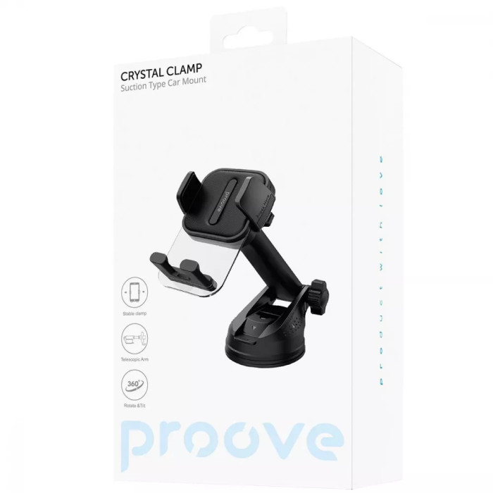 Автомобільний тримач Proove Crystal Clamp Suction Type Car Mount