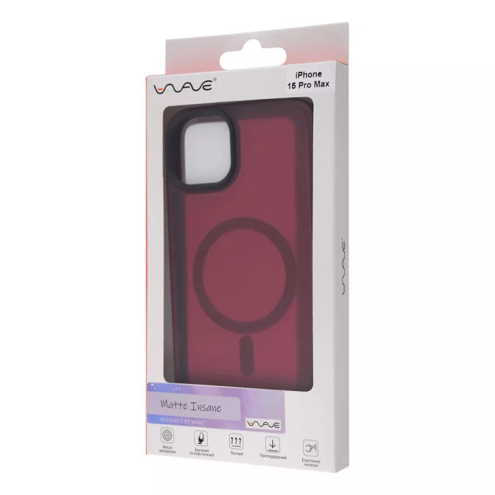 Чохол WAVE Matte Insane Case with Magnetic Ring iPhone 15 Pro Max