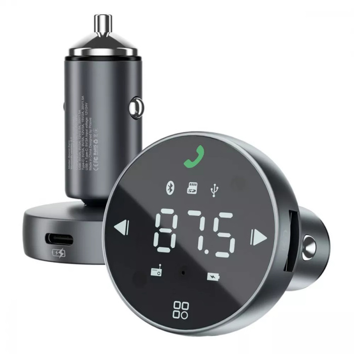 АЗП Proove FM Launcher Sound Sync 30W (PD+QC3.0) Type-C+USB