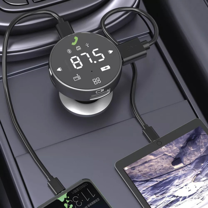 АЗП Proove FM Launcher Sound Sync 30W (PD+QC3.0) Type-C+USB