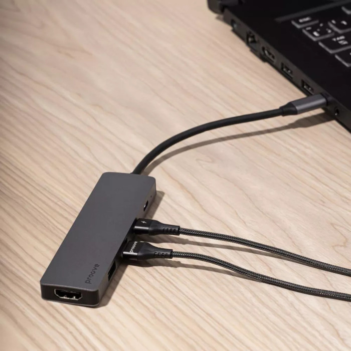 Type-C-Хаб Proove Iron Link 5 in 1 (3*USB3.0 + Type C + HDMI)