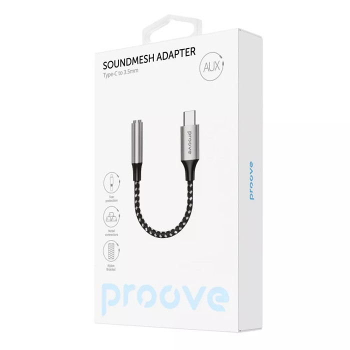 Перехідник AUX Proove SoundMesh Type-C to 3.5mm