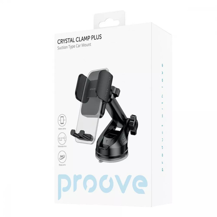 Автомобільний тримач Proove Crystal Clamp Plus Suction Type Car Mount