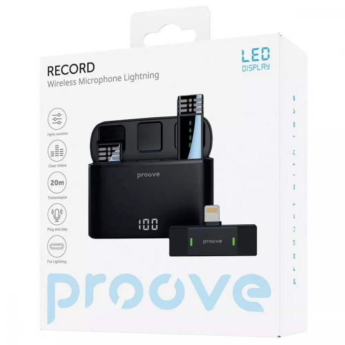 Бездротовий петличний мікрофон Proove Record Lightning
