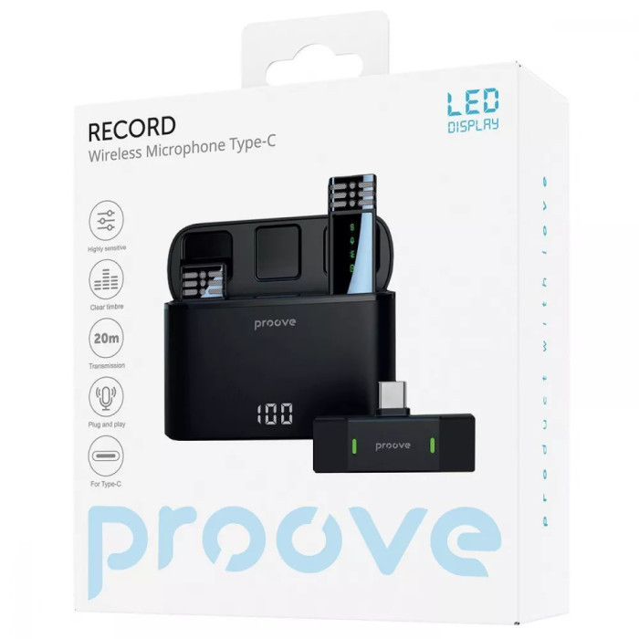 Бездротовий петличний мікрофон Proove Record Type-C