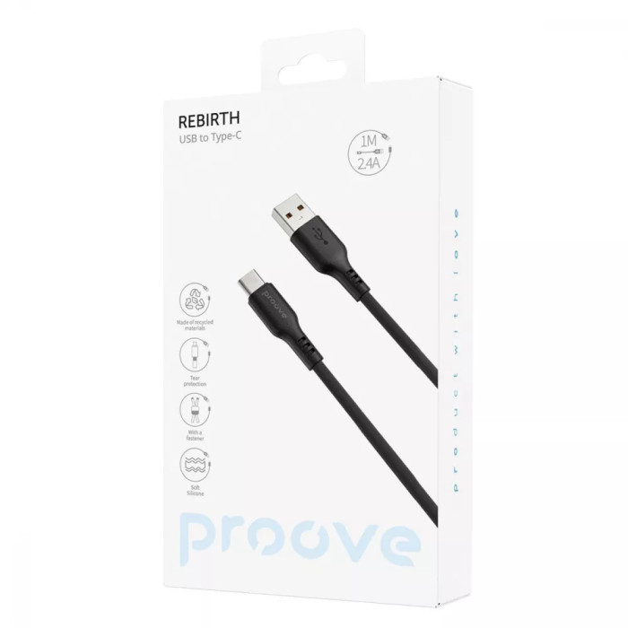 Кабель Proove Rebirth USB to Type-C 2.4A (1m)
