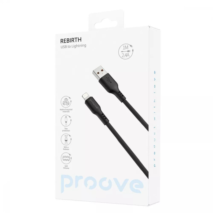 Кабель Proove Rebirth USB to Lightning 2.4A (1m)