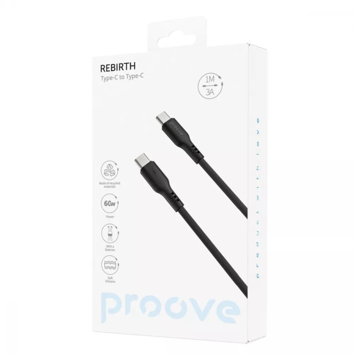 Кабель Proove Rebirth Type-C to Type-С 60W (1m)