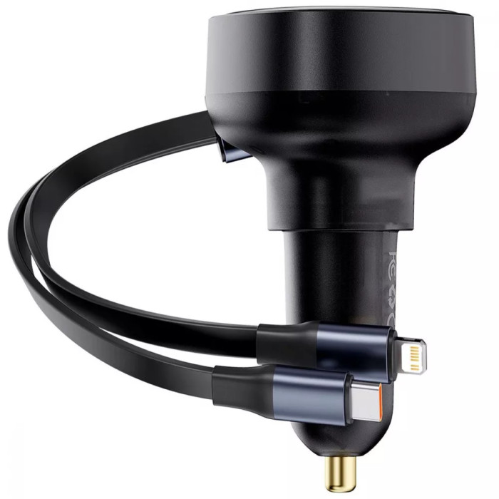 АЗП Baseus Enjoyment Pro Car Charger Type-C + Retractable C & iP Cable 60W