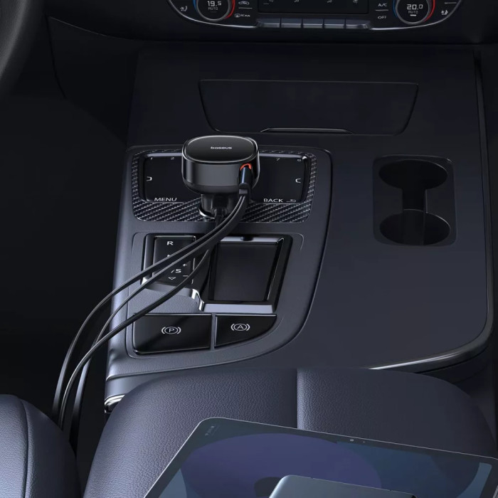 АЗП Baseus Enjoyment Pro Car Charger Type-C + Retractable C & iP Cable 60W