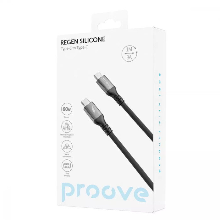 Кабель Proove ReGen Silicone Type-C to Type-C 60W (1m)