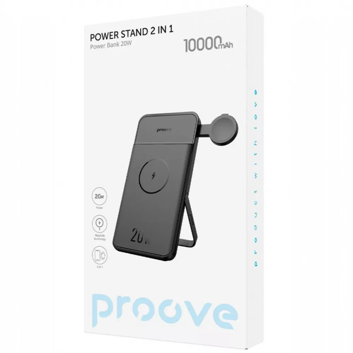 Портативна Батарея/Бездротовий ЗП Proove Power Stand 2 in 1 20W 10000mAh