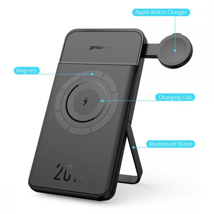 Портативна Батарея/Бездротовий ЗП Proove Power Stand 2 in 1 20W 10000mAh