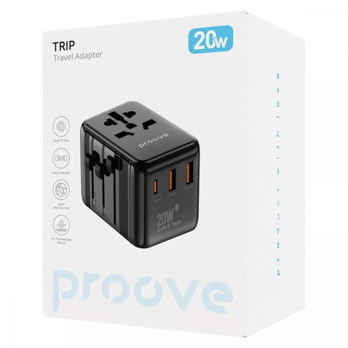 Універсальний адаптер Proove Trip 20W
