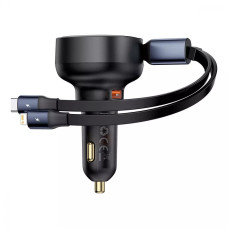 АЗП Baseus Enjoyment Pro Car Charger USB + Retractable C & iP Cable 60W