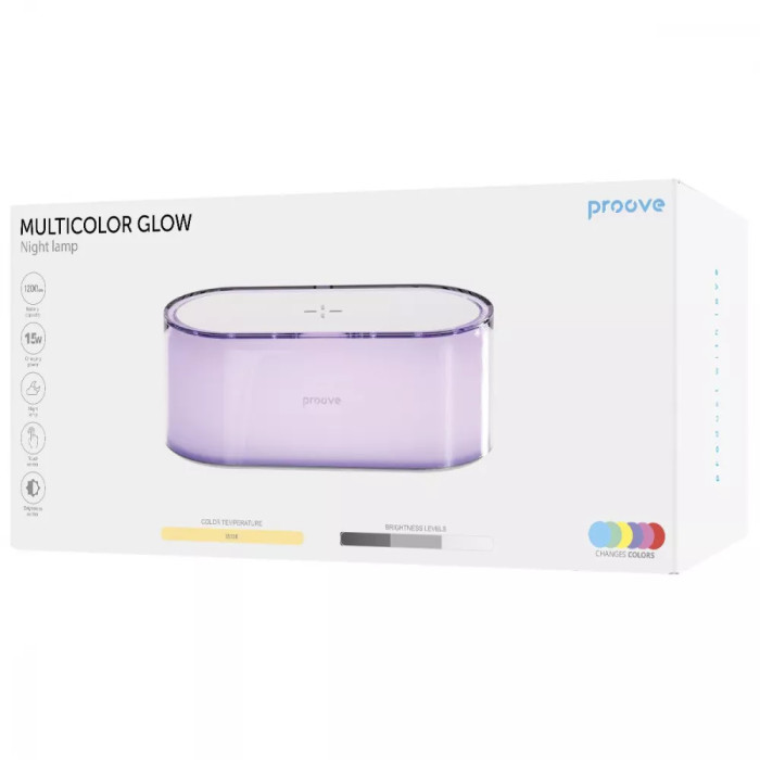 Нічник з Бездротовою Зарядкою Proove Multicolor Glow 1200mAh