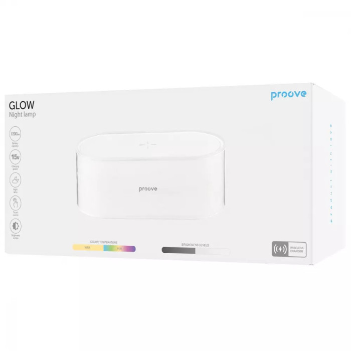 Нічник з Бездротовою Зарядкою Proove Glow 1200mAh