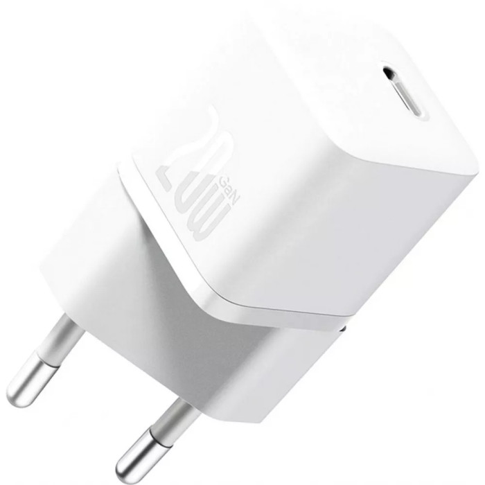 МЗП Baseus GaN5 Mini Fast Charger Type-C 20W (With Clable Type-C to Type-C 100W 1m)