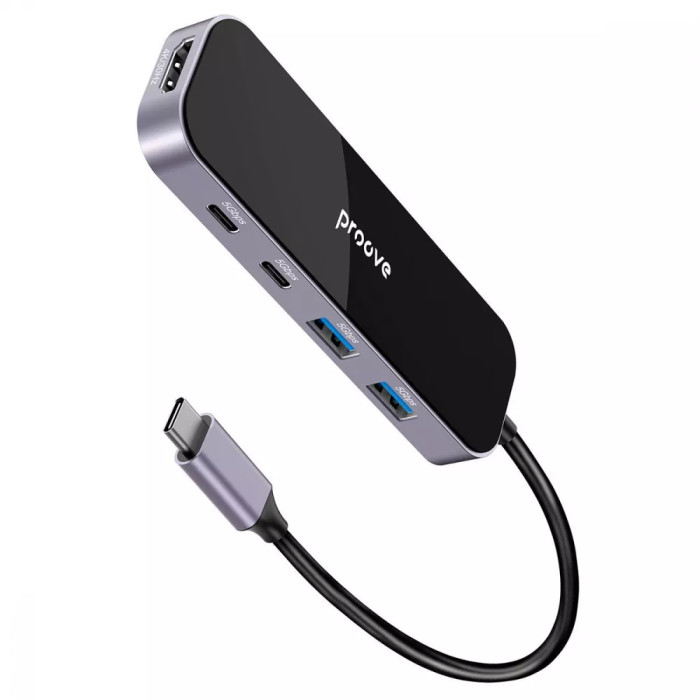 Type-C-Хаб Proove Shadow (2*USB3.0 + Type-C + PD100W + HDMI)