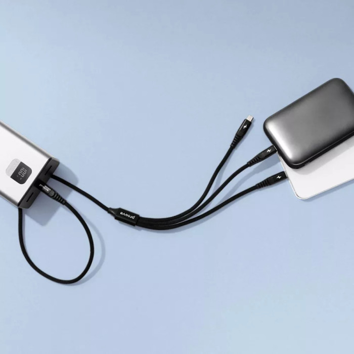 Кабель Proove Hydra 3 in1 Type-C + Micro USB + Lightning (1m)