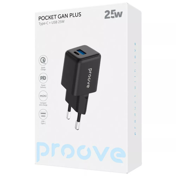 МЗП Proove Pocket GaN Plus 25W (Type-C + USB)