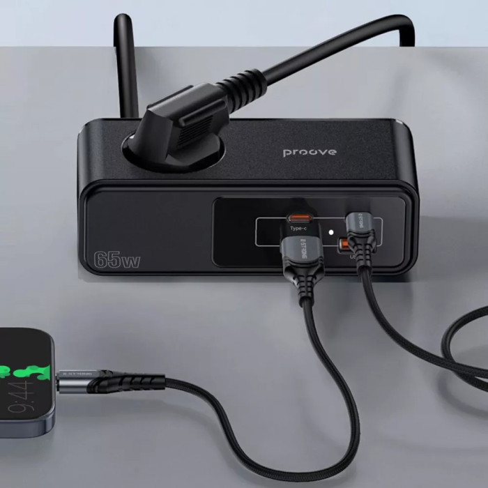 Мережевий фільтр Proove Homester Pro 65W (AC + 2xType-C + 2xUSB) 1.5m
