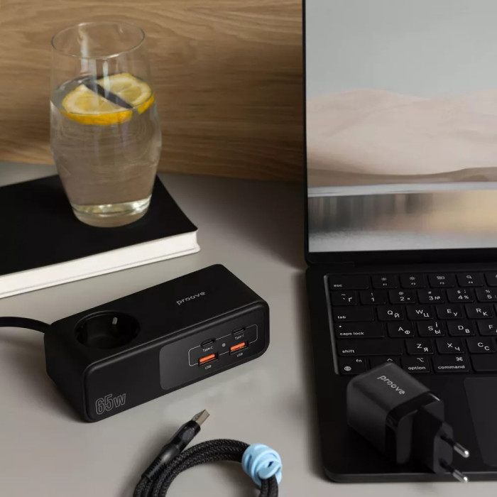 Мережевий фільтр Proove Homester Pro 65W (AC + 2xType-C + 2xUSB) 1.5m