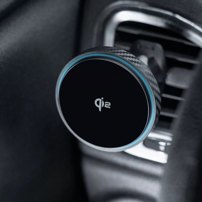 Автомобільний тримач з Бездротовим ЗП Proove Graphite Circle Qi2 15W