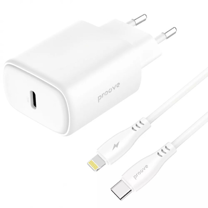 МЗП Proove Silicone Power 2 20W (Type-C) + Cable Type-C to Lightning (1m)