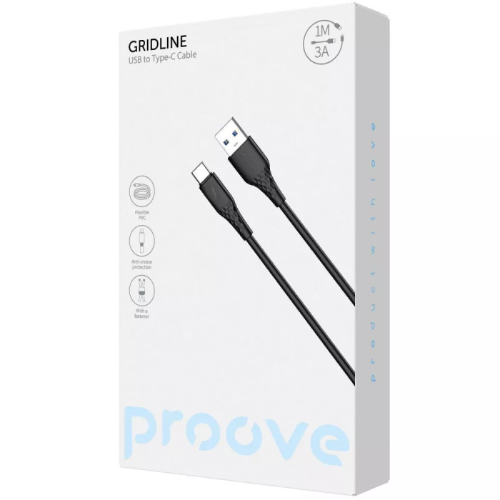Кабель Proove GridLine USB to Type-C 3A (1m)