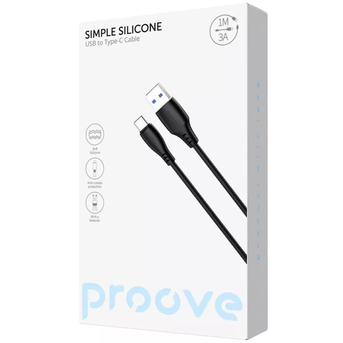 Кабель Proove Simple Silicone USB to Type-C 3A (1m)
