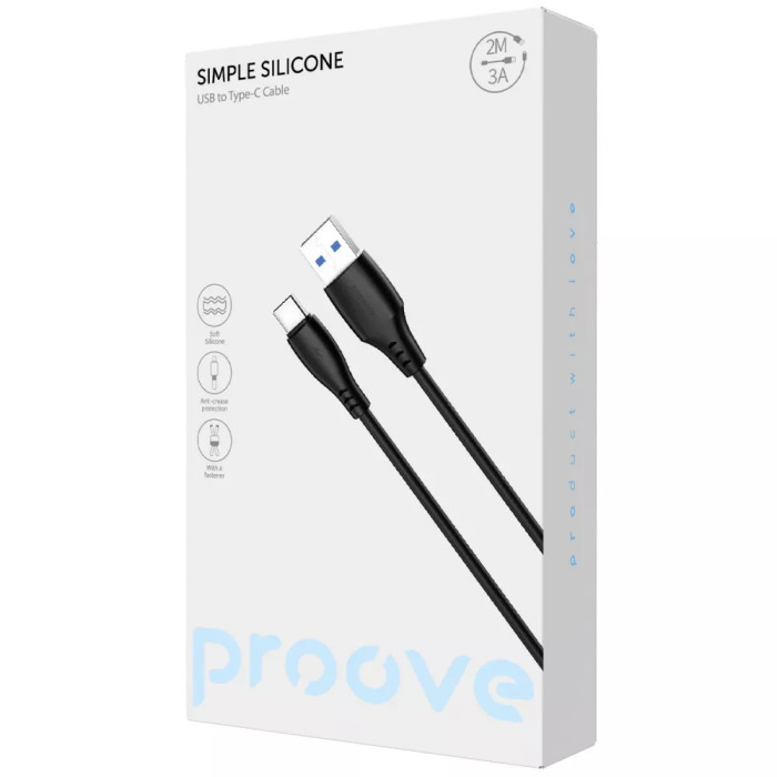 Кабель Proove Simple Silicone USB to Type-C 3A (2m)