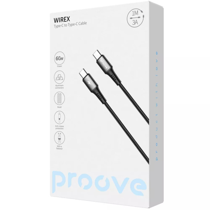 Кабель Proove WireX Type-C to Type-C 60W (1m)