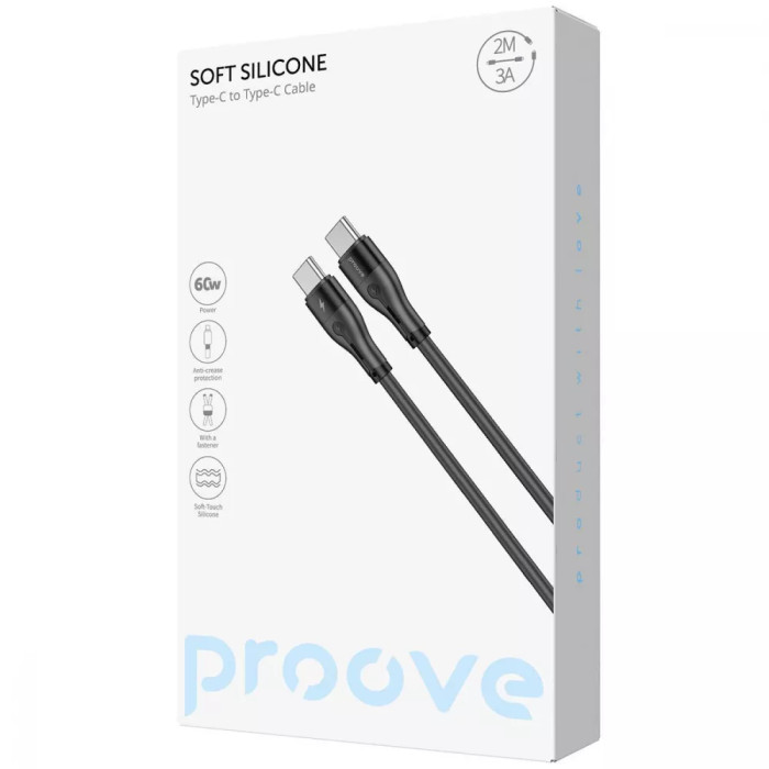 Кабель Proove Soft Silicone Type-C to Type-C 60W (2m)