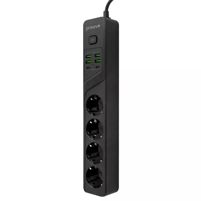 Мережевий фільтр Proove Power Strip P-04 (4 розетки + 4 USB + 2 Type-C) 3M