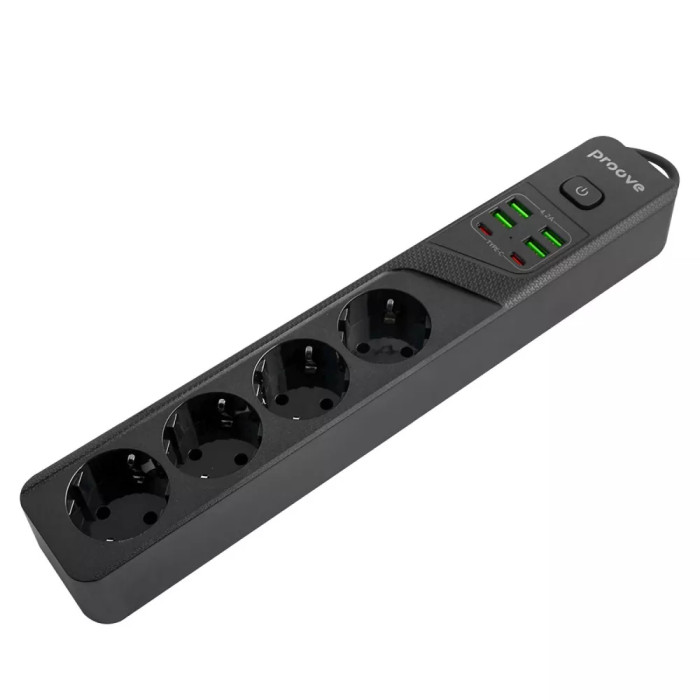 Мережевий фільтр Proove Power Strip P-04 (4 розетки + 4 USB + 2 Type-C) 3M
