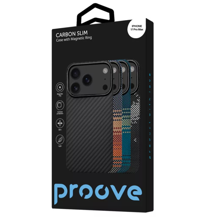 Чохол Proove Carbon Slim with Magnetic Ring iPhone 17 Pro Max